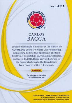 2018-19 Panini Immaculate Collection - Ink Bronze #12 Carlos Bacca Back