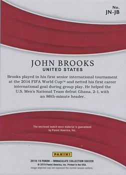 2018-19 Panini Immaculate Collection - Jersey Numbers #JN-JB John Brooks Back