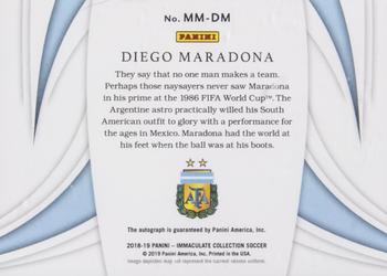 2018-19 Panini Immaculate Collection - Modern Marks Gold #MM-DM Diego Maradona Back