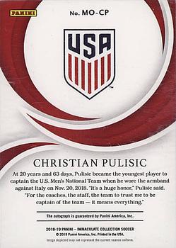 2018-19 Panini Immaculate Collection - Moments #MO-CP Christian Pulisic Back