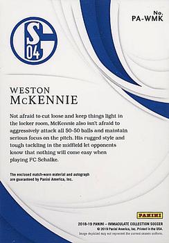 2018-19 Panini Immaculate Collection - Patch Autographs Platinum #PA-WMK Weston McKennie Back