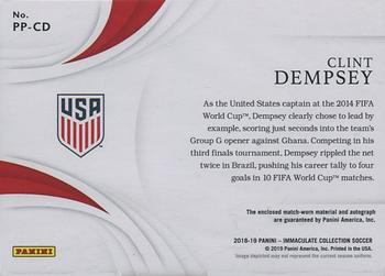 2018-19 Panini Immaculate Collection - Premium Patch Autographs Gold #PP-CD Clint Dempsey Back