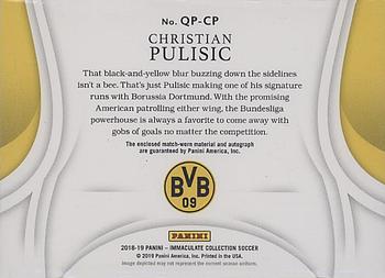 2018-19 Panini Immaculate Collection - Quad Patch Signatures #9 Christian Pulisic Back