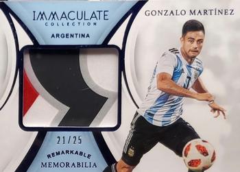 2018-19 Panini Immaculate Collection - Remarkable Memorabilia Sapphire #15 Gonzalo Martinez Front