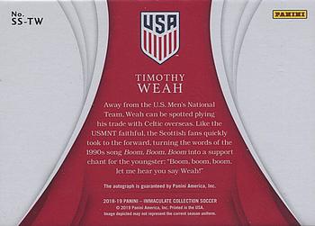 2018-19 Panini Immaculate Collection - Soccer Swatch Signatures #SS-TW Timothy Weah Back