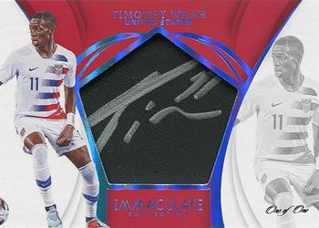 2018-19 Panini Immaculate Collection - Soccer Swatch Signatures Platinum #SS-TW Timothy Weah Front