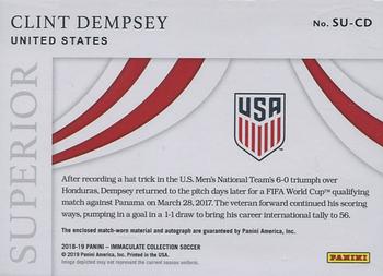 2018-19 Panini Immaculate Collection - Superior Swatch Signatures #SU-CD Clint Dempsey Back