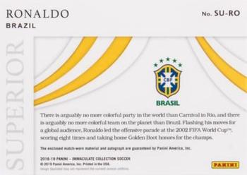 2018-19 Panini Immaculate Collection - Superior Swatch Signatures Platinum #SU-RO Ronaldo Back