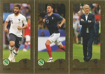 2019 Panini FIFA 365 (Green Back) #411 Nabil Fekir / Florian Thauvin / Didier Deschamps Front