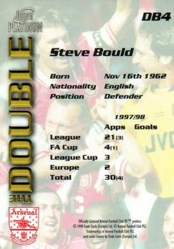 1998 Futera Platinum Arsenal The Double #DB4 Steve Bould Back