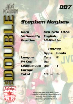 1998 Futera Platinum Arsenal The Double #DB7 Stephen Hughes Back