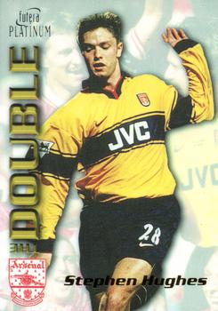 1998 Futera Platinum Arsenal The Double #DB7 Stephen Hughes Front