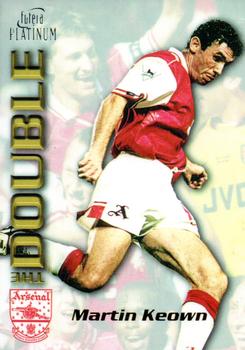 1998 Futera Platinum Arsenal The Double #DB8 Martin Keown Front
