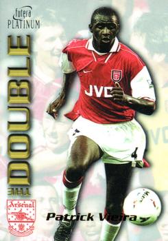 1998 Futera Platinum Arsenal The Double #DB14 Patrick Vieira Front