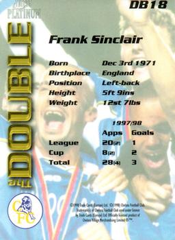 1998 Futera Platinum Chelsea The Double #DB18 Frank Sinclair Back