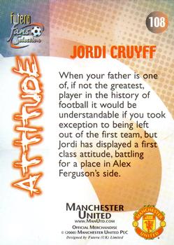 2000 Futera Fans Selection Manchester United - Foil #108 Jordi Cruyff Back