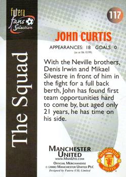 2000 Futera Fans Selection Manchester United - Foil #117 John Curtis Back