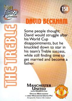 2000 Futera Fans Selection Manchester United - Foil #158 David Beckham Back