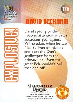 2000 Futera Fans Selection Manchester United - Foil #176 David Beckham Back