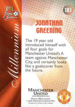 2000 Futera Fans Selection Manchester United - Foil #183 Jonathan Greening Back