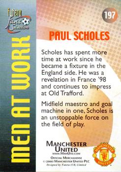 2000 Futera Fans Selection Manchester United - Foil #197 Paul Scholes Back