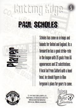 1999 Futera Manchester United Fans' Selection - Foil #5 Paul Scholes Back