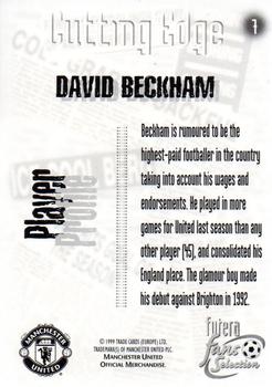 1999 Futera Manchester United Fans' Selection - Foil #7 David Beckham Back