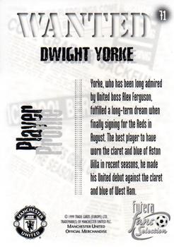 1999 Futera Manchester United Fans' Selection - Foil #71 Dwight Yorke Back