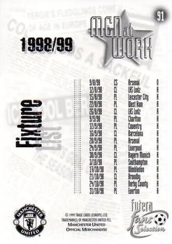 1999 Futera Manchester United Fans' Selection - Foil #91 Men at Work Back