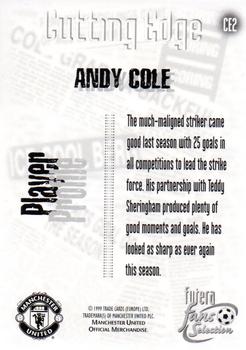 1999 Futera Manchester United Fans' Selection - Cutting Edge Foil #CE2 Andy Cole Back