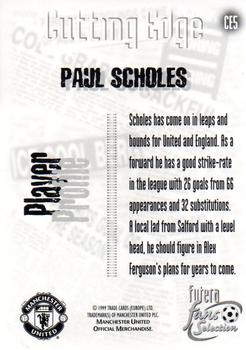 1999 Futera Manchester United Fans' Selection - Cutting Edge Foil #CE5 Paul Scholes Back