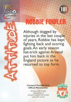 2000 Futera Fans Selection Liverpool - Fans Selection Foil #101 Robbie Fowler Back