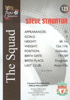 2000 Futera Fans Selection Liverpool - Fans Selection Foil #123 Steve Staunton Back