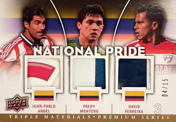 2012 Upper Deck MLS - National Pride Triple Materials Premium Series #NP-COL David Ferreira / Fredy Montero / Juan Pablo Angel Front