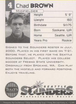 2000 Tully's Coffee Seattle Sounders #NNO Chad Brown Back