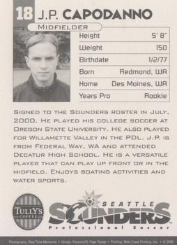 2000 Tully's Coffee Seattle Sounders #NNO J.P. Capodanno Back
