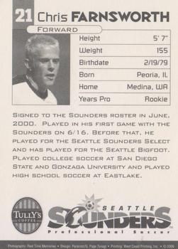 2000 Tully's Coffee Seattle Sounders #NNO Chris Farnsworth Back