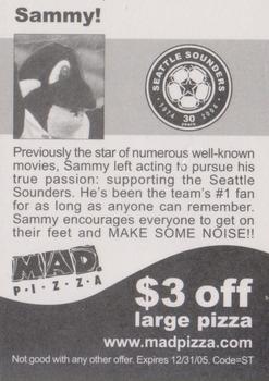2005 MAD Pizza Seattle Sounders #NNO Sammy Sounder Mascot Back