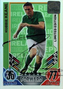 2012 Topps Match Attax Ireland - Autographed Limited Edition #NNO Robbie Keane Front