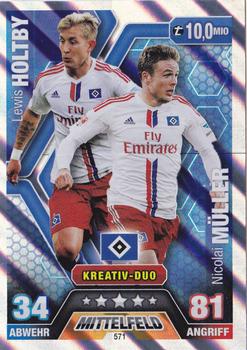 2014-15 Topps Match Attax Bundesliga Extra #571 Nicolai Müller / Lewis Holtby Front
