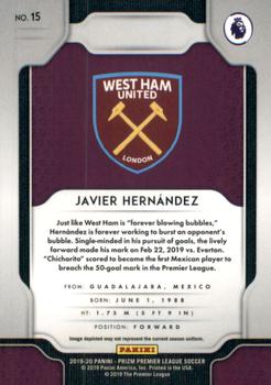 2019-20 Panini Prizm Premier League #15 Javier Hernandez Back