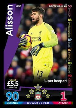 2018-19 Topps On-Demand Match Attax Premier League #OD129 Alisson Front