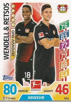 2017-18 Topps Match Attax Bundesliga Extra #501 Wendell / Retsos Front