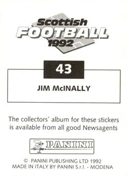 1991-92 Panini Scottish Football 92 #43 Jim McInally Back