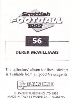 1991-92 Panini Scottish Football 92 #56 Derek McWilliams Back