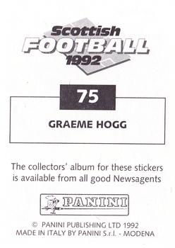 1991-92 Panini Scottish Football 92 #75 Graeme Hogg Back
