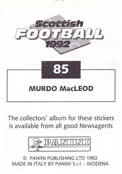 1991-92 Panini Scottish Football 92 #85 Murdo MacLeod Back
