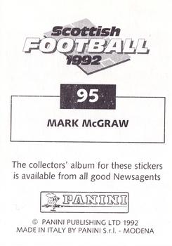 1991-92 Panini Scottish Football 92 #95 Mark McGraw Back