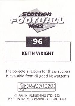 1991-92 Panini Scottish Football 92 #96 Keith Wright Back