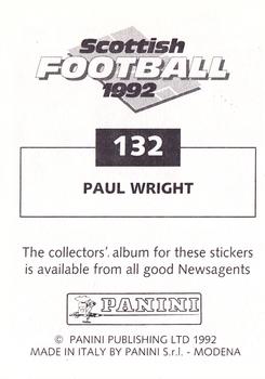 1991-92 Panini Scottish Football 92 #132 Paul Wright Back